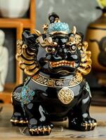 Jade Pixiu statue,pixiu symbol,pixiu Chinese,Pixiu is a symbol of good luck and money flowing in.Be prosperous and prosperous Prosper in business,wealth and wealth,people admire the business aspect. photo