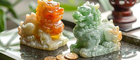 Jade Pixiu statue,pixiu symbol,pixiu Chinese,Pixiu is a symbol of good luck and money flowing in.Be prosperous and prosperous Prosper in business,wealth and wealth,people admire the business aspect. photo