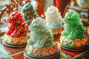 Jade Pixiu statue,pixiu symbol,pixiu Chinese,Pixiu is a symbol of good luck and money flowing in.Be prosperous and prosperous Prosper in business,wealth and wealth,people admire the business aspect. photo