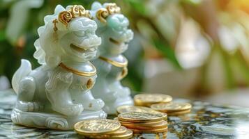 Jade Pixiu statue,pixiu symbol,pixiu Chinese,Pixiu is a symbol of good luck and money flowing in.Be prosperous and prosperous Prosper in business,wealth and wealth,people admire the business aspect. photo