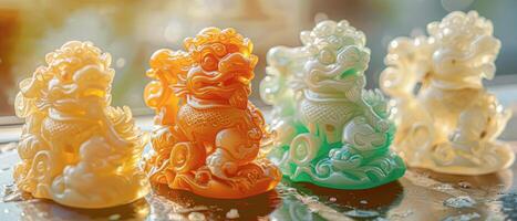 Jade Pixiu statue,pixiu symbol,pixiu Chinese,Pixiu is a symbol of good luck and money flowing in.Be prosperous and prosperous Prosper in business,wealth and wealth,people admire the business aspect. photo