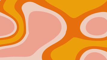 Retro, wavy, liquid, psychedelic, groovy, hippie, flat, abstract background. Abstract background orange teal curves shapes video