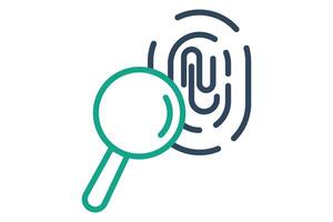 Fingerprint icon. icon related to law and justice. line icon style. law elements illustration vector