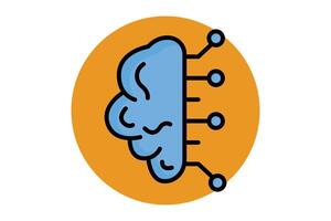 Business intelligence colored outline icon. icon related to technology. data analytics elements illustration vector