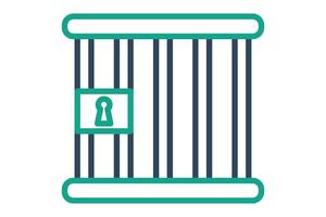 Jail icon. icon related to law and justice. line icon style. law elements illustration vector