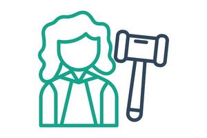 Judge icon. icon related to law and justice. line icon style. justice elements illustration vector
