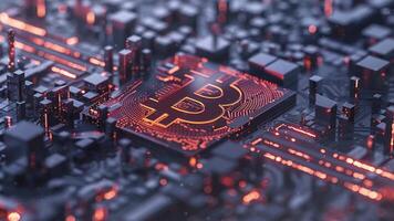 Bitcoin Blockchain Cryptocurrency Mining Technology - Digital Investment Background video