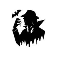 Elegant Vampire Silhouette for Halloween Ideal for Dark and Spooky Graphic Design Projects vector