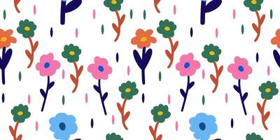 Retro flower seamless pattern. Isolated on white background vector