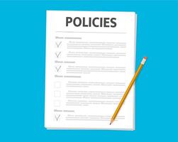 Compliance policy document, company rule checklist vector