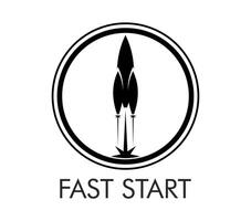 Spaceship icon with space rocket on start launch vector