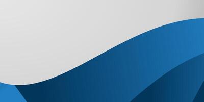 An abstract background with a curved blue shape on a white background. vector