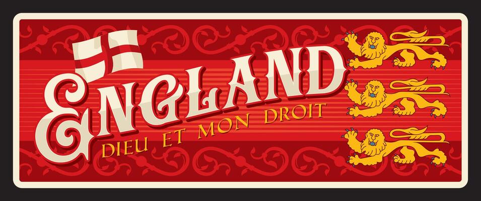 Retro style banner for England with cross or lions