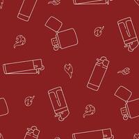 Outline Gas Lighter Fire Triangle Seamless Pattern illustration Design vector