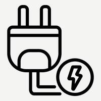 Electric Plug icon is suitable for illustrations of wise use of electricity, infographics about electrical energy. vector