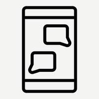 Smartphone chat icon, concept about communication between people, and online text messaging, suitable for infographics about community relations. vector