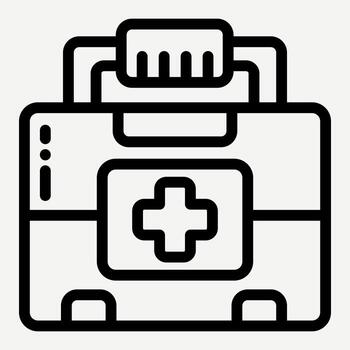 Medical kit icon, symbol of Emergency first aid to patients suitable for application user interfaces, presentations, and infographics about health and first aid. vector