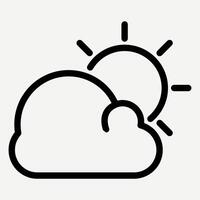 Daylight icon, sun and cloud weather icon are suitable for application buttons and website user interfaces, presentation elements and infographics about the weather. vector