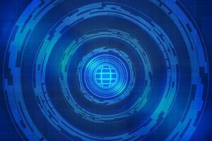 HUD background, digital hologram display illustration of a futuristic portal with high level technology suitable for infographics, motion graphics and presentations about future technology. vector