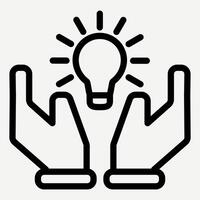 New idea icon, illustration of Hand holding a light bulb suitable for creativity, looking for ideas, support and brainstorming vector