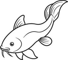 catfish line art vector
