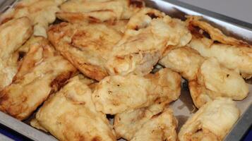 Clos Up pisang goreng or fried bananas crispy photo