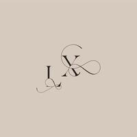wedding serif monogram logo line and bold mix concept LX beautiful initial letter vector