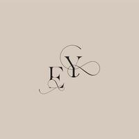 beautiful initial EY line and bold mix concept wedding serif monogram logo letter vector