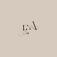 beautiful initial EA line and bold mix concept wedding serif monogram logo letter vector