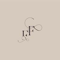beautiful initial FF line and bold mix concept wedding serif monogram logo letter vector