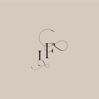 beautiful initial wedding serif monogram logo letter line and bold mix concept IF vector