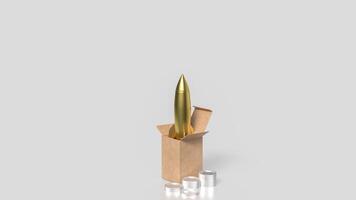 The rocket in cardboard box for Start up or Business concept 3d rendering. photo