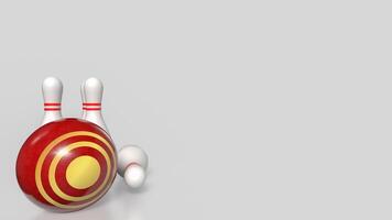 The target symbol on ball and Bowling pin for Business concept 3d rendering. photo