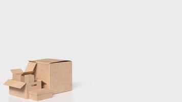 The Cardboard box for transport or gifting concept 3d rendering. photo