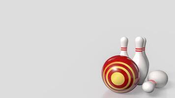 The target symbol on ball and Bowling pin for Business concept 3d rendering. photo