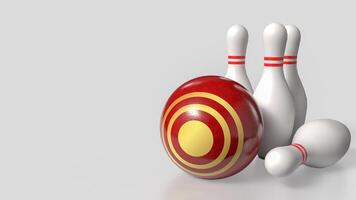 The target symbol on ball and Bowling pin for Business concept 3d rendering. photo