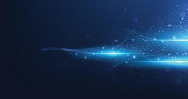High-tech network technology background with dots and mesh line connection system. vector