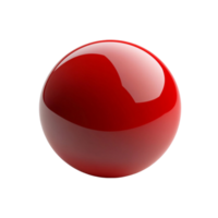 Reflective Red Sphere 3D Rendering on Transparent background AI-Generative png