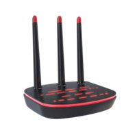 Wireless Router with Red Light on Top on Transparent background AI-Generative png
