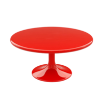 Red Circular Table with Reflective Surface on Transparent background AI-Generative png