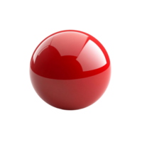 Shiny Red Sphere 3D Rendering on Transparent background AI-Generative png