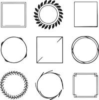 silhouette frames for photos and content with white background vector