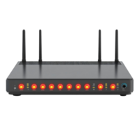 Router with Red Lights on Transparent background AI-Generative png