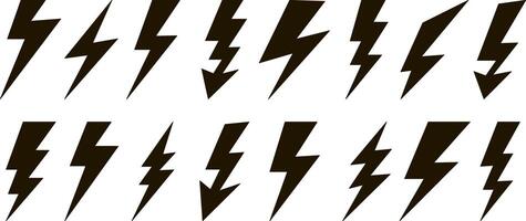 Lightning icon Thunder charging power Thunderstorm stencil vector