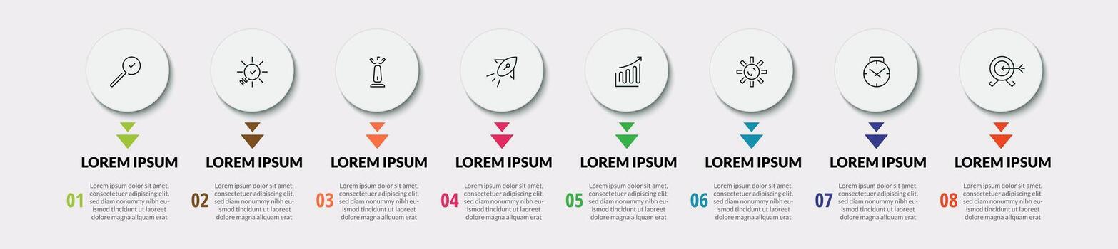 infografía diseño negocio modelo con íconos y 8 opciones o pasos. cuadrado diseño o diagrama vector