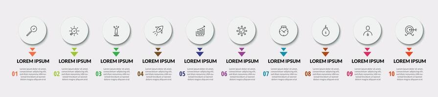 Infographic design business template with icons and 10 options or steps. square design or diagram vector