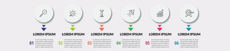 Infographic design business template with icons and 6 options or steps. square design or diagram vector