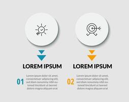 Infographic design business template with icons and 2 options or steps. square design or diagram vector