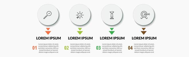 Infographic design business template with icons and 4 options or steps. square design or diagram vector