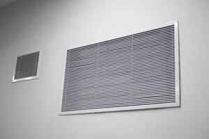 Air Vent Grilles Installed on Wall in a Contemporary Modern Interior Design Setting photo